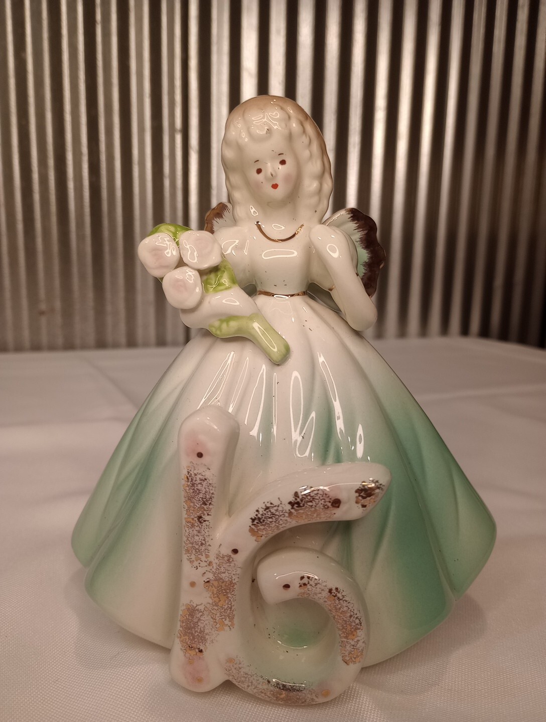 Vtg Josef Originals 16th Birthday Angel Figurine 6″ Blue Dress Excellent Shape