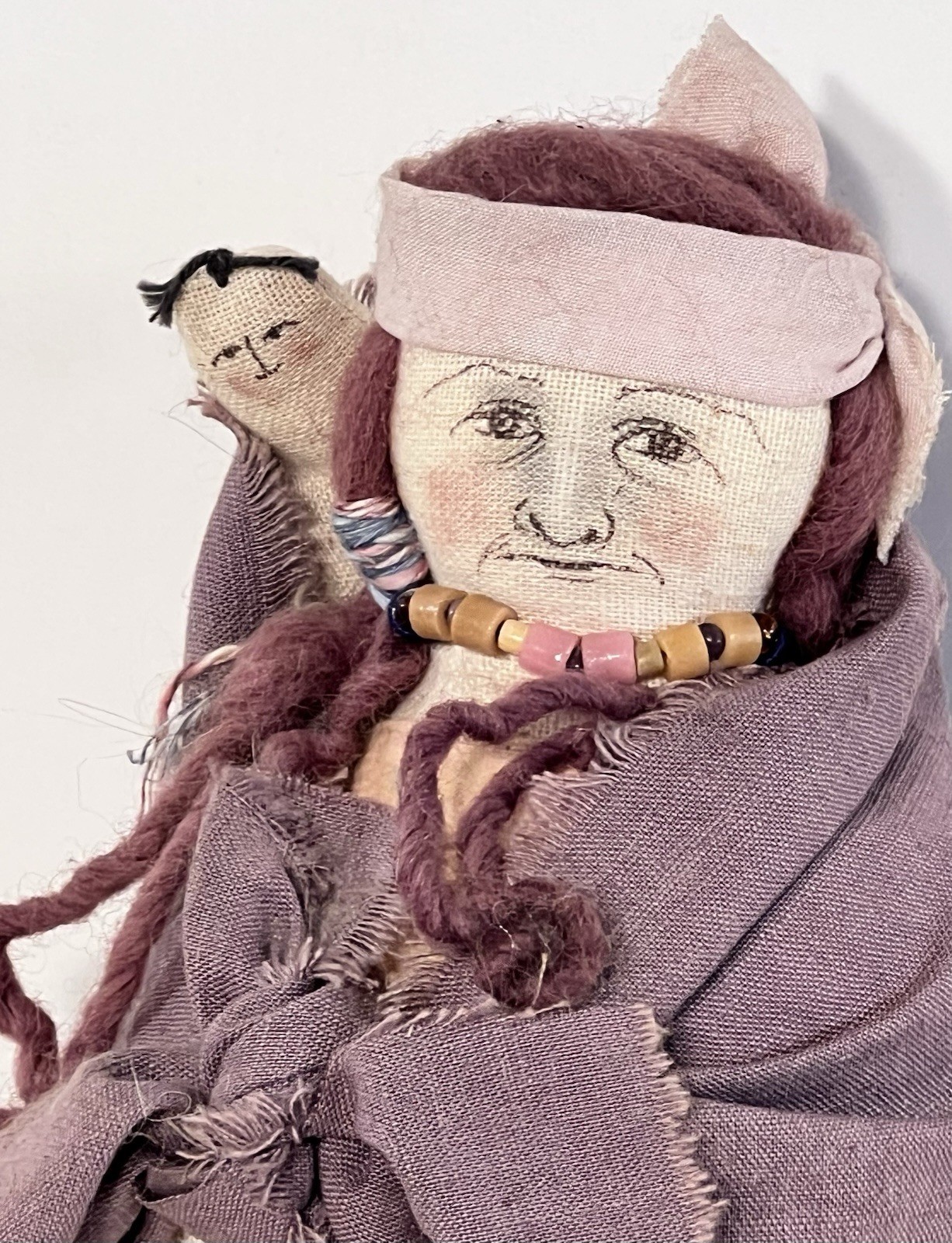 Vintage Mary L. Clovis “Winter Sun” Native American Flour Sack Doll 1987 Signed