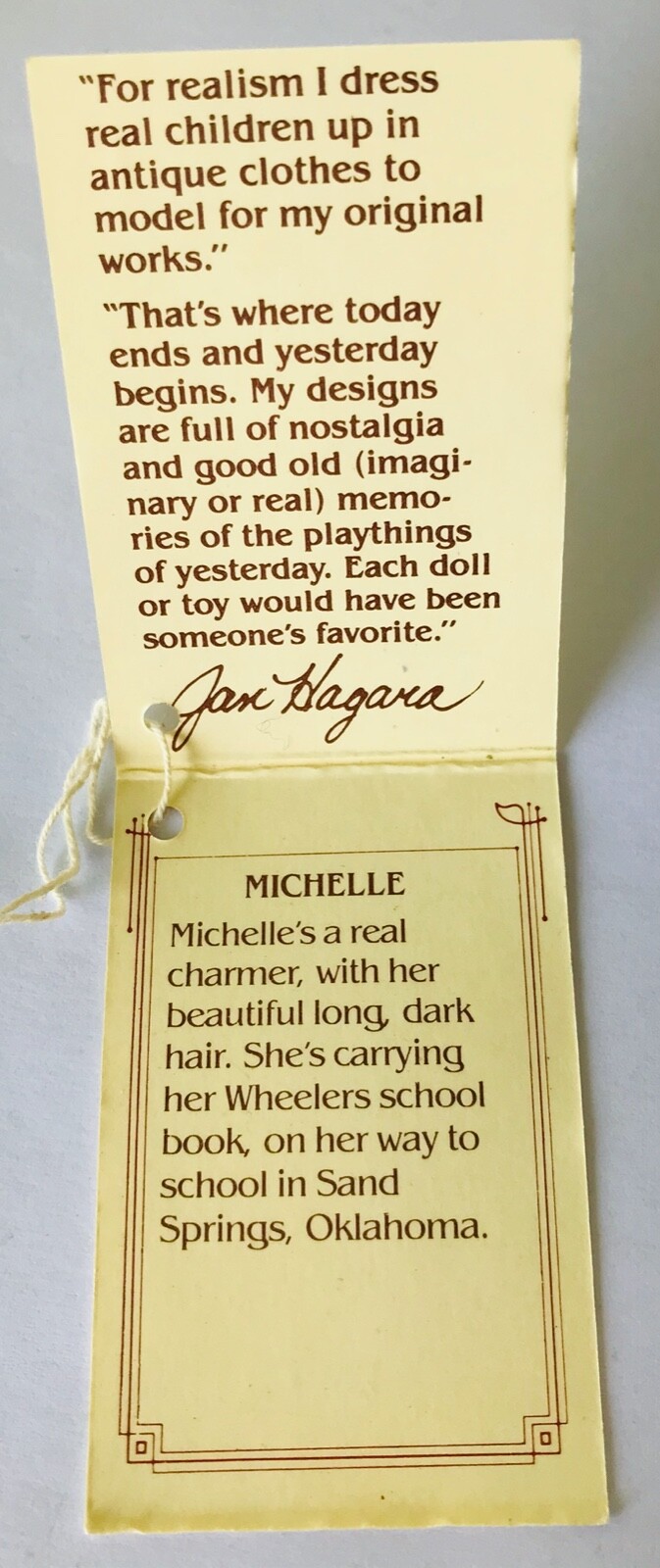Jan Hagara “Michelle” Porcelain Figurine Signed by Artist COA Box 1982