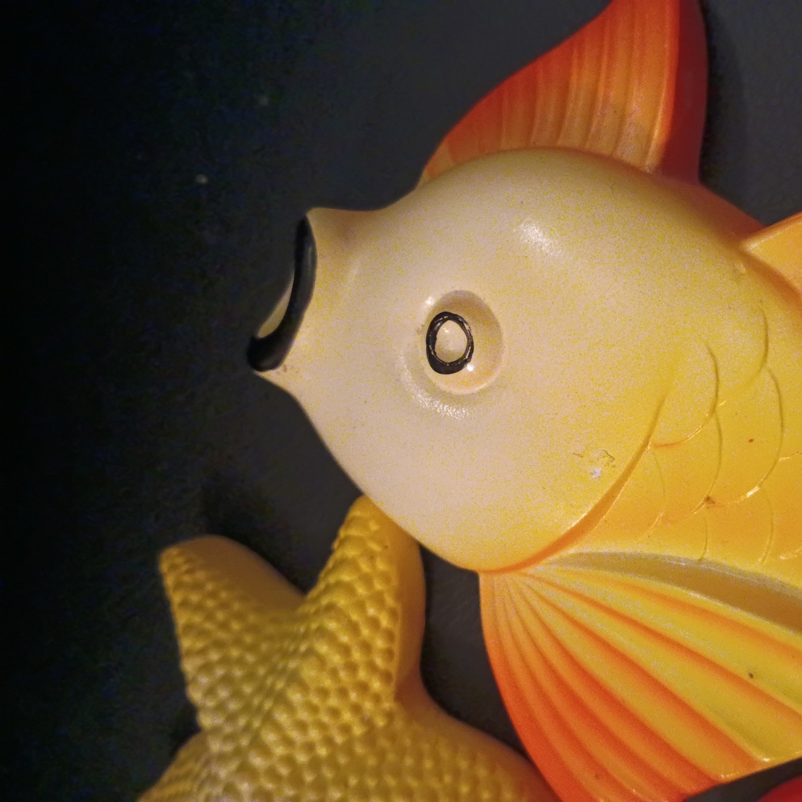 Vintage Miller Studio 1977 Chalkware Starfish & Goldfish Koi Wall Plaques