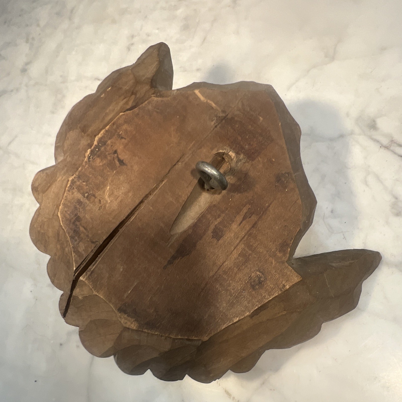 Antique Carved Limewood Cherub Angel Head Wall Mount 7 x 5 in