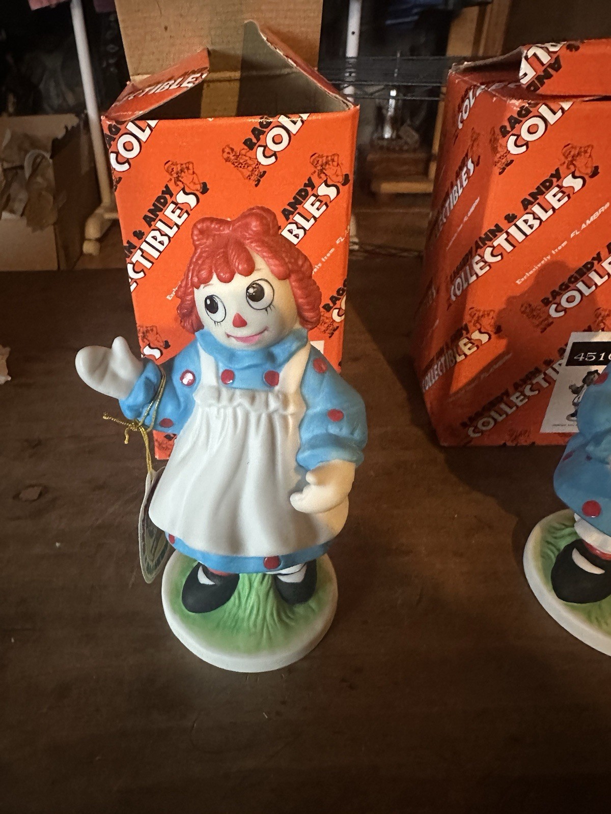 Vintage Raggedy Ann Figurine by Flambro Lot Of 2 4510A 4510B