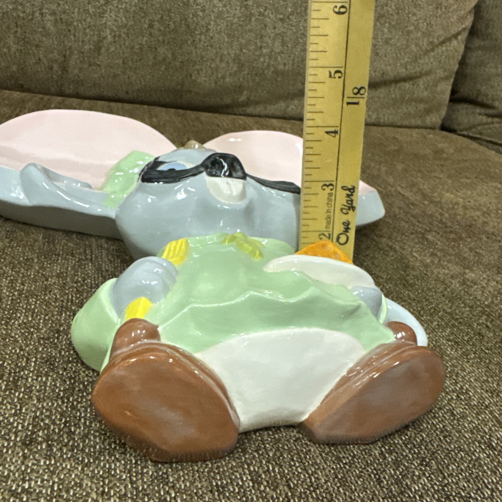 Vtg 70s large 3D Hand Painted Ceramic Mouse Wall Décor 12.5″ x 12 3/4″