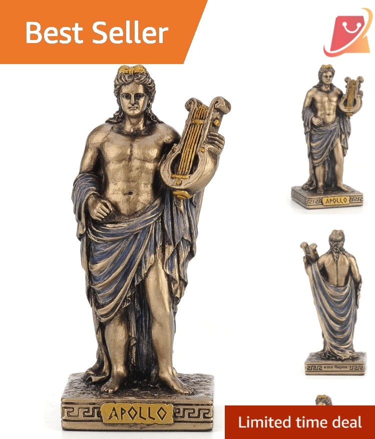Greek Gods Miniature Figurine Apollo Bronze Indoor Decor Collectible