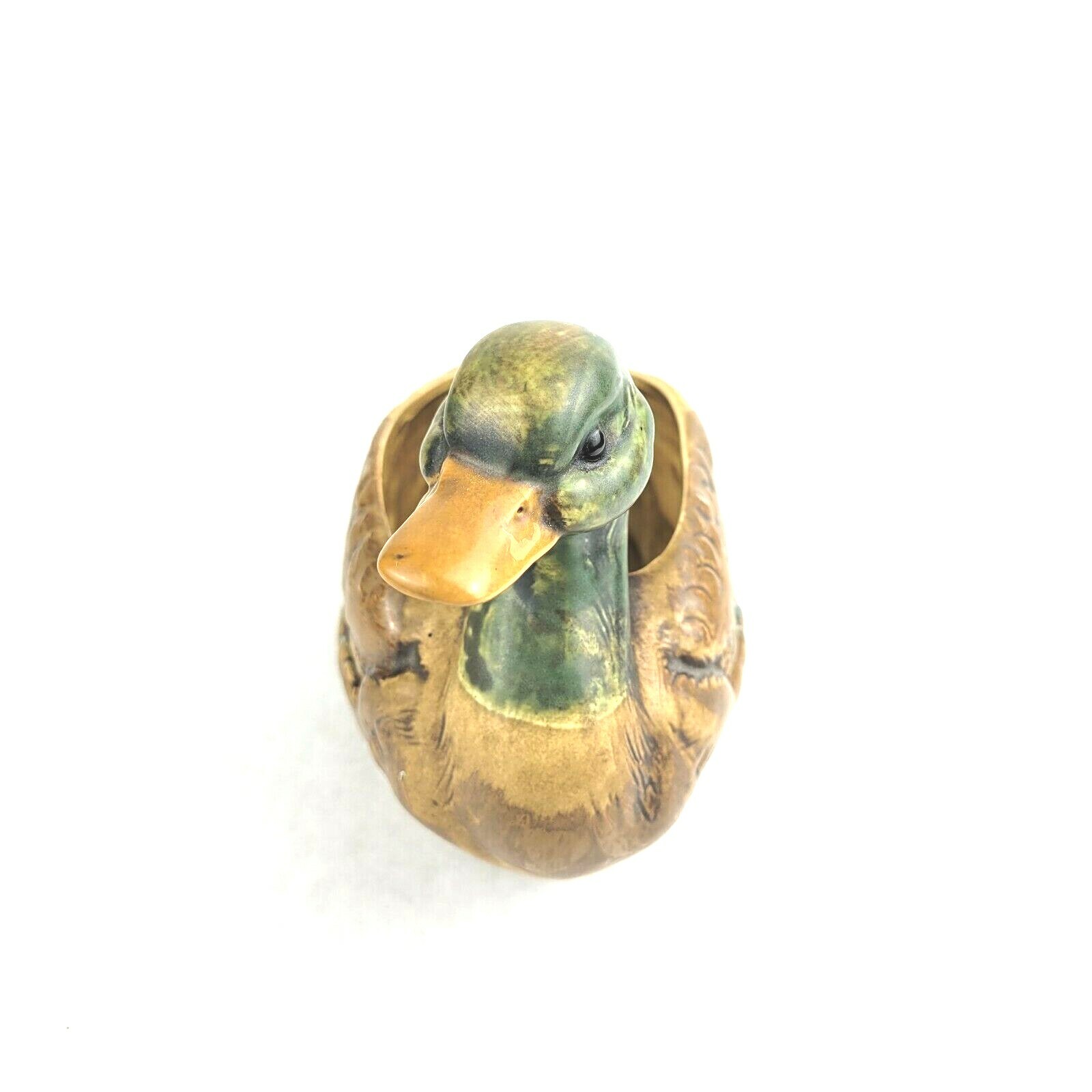 Vintage Lefton Ceramic Duck Planter MCM H7879 Small 5.5 inches Tall