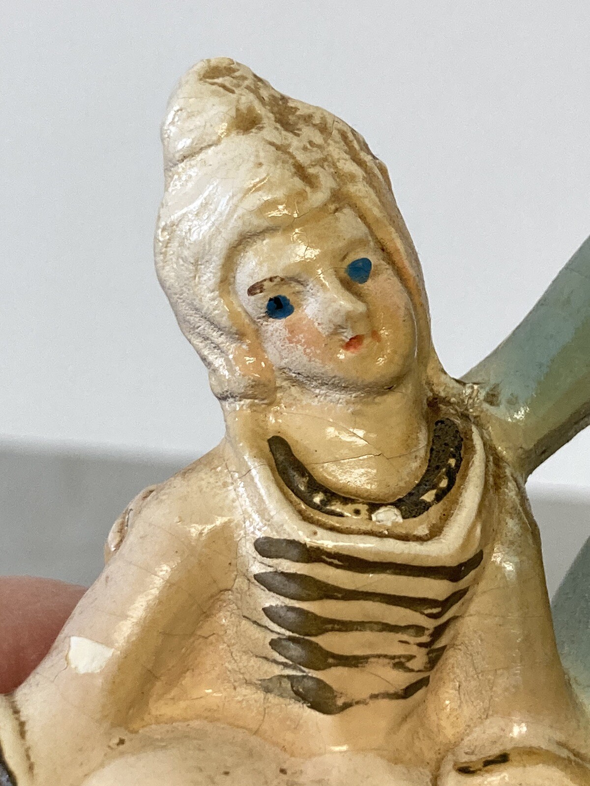 Vtg Romantic Victorian Couple Hand Painted Chalkware Plaster Figurine Statue 5″