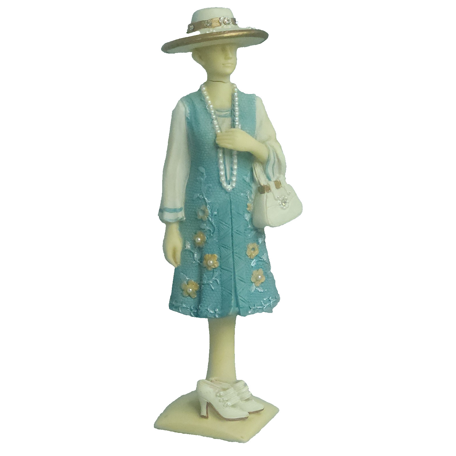 Lady Elizabeth of London Women of the World Figurine Resin Lady Hat Purse 5.75″