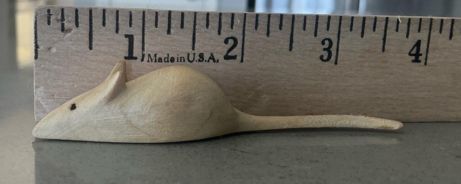 Hand Carved Mice Wood Small Vintage 3 1/2″ Set of six (6)