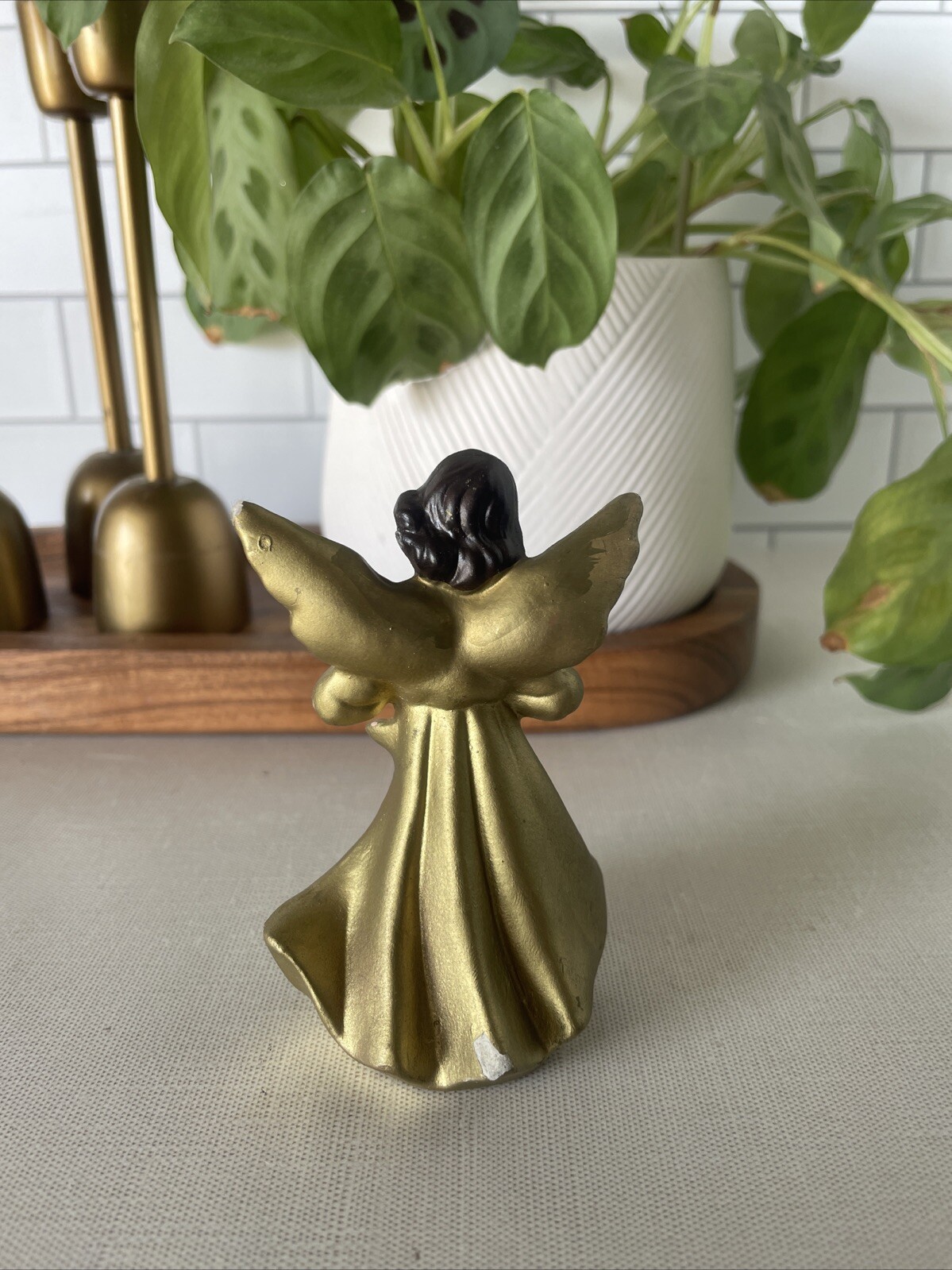 VTG ARCO Winged Angel Fine Quality DALLAS Made In Japan Gold Mid-Century 3.75”