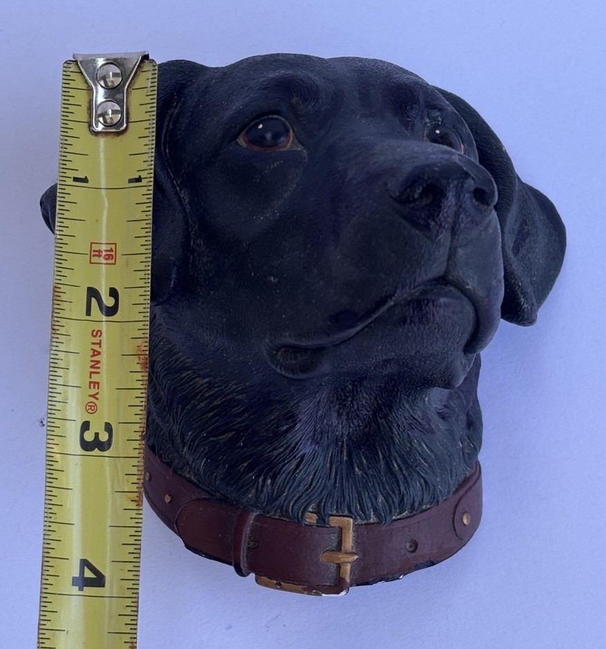 Bosson’s Black Lab Chalkware Head England 4 X 3.5 X 4″ 3D Wall Art Dog Bust