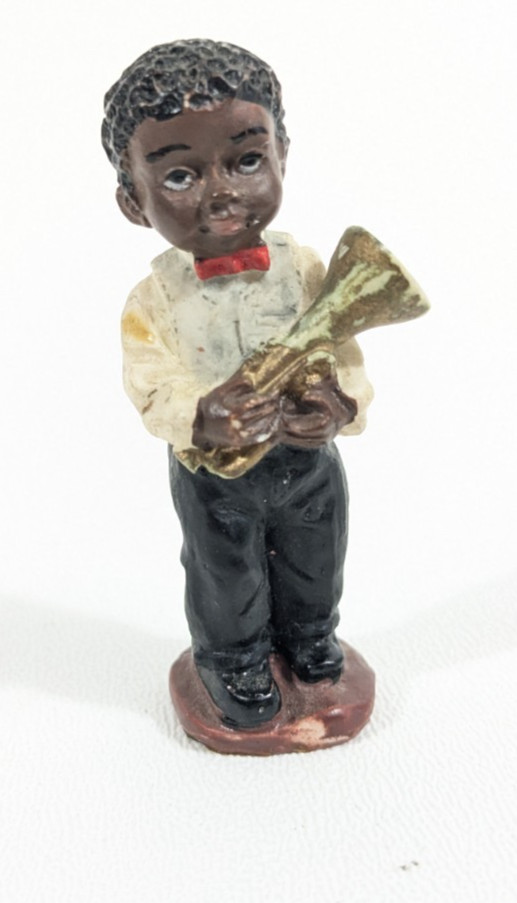2″ Vintage Collectible African American Trumpet Player Jazz Musican Figure