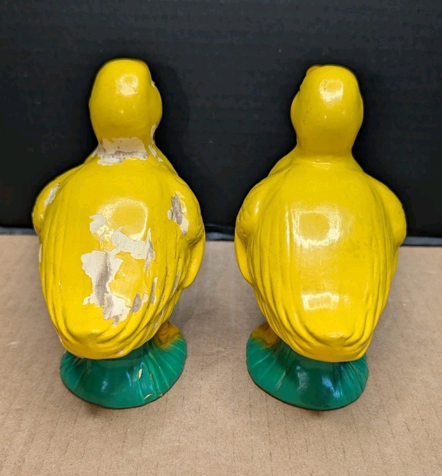 Vntg 1930s Duckling Pair Carnival Chalkware (Read) Countrycore Cottagecore