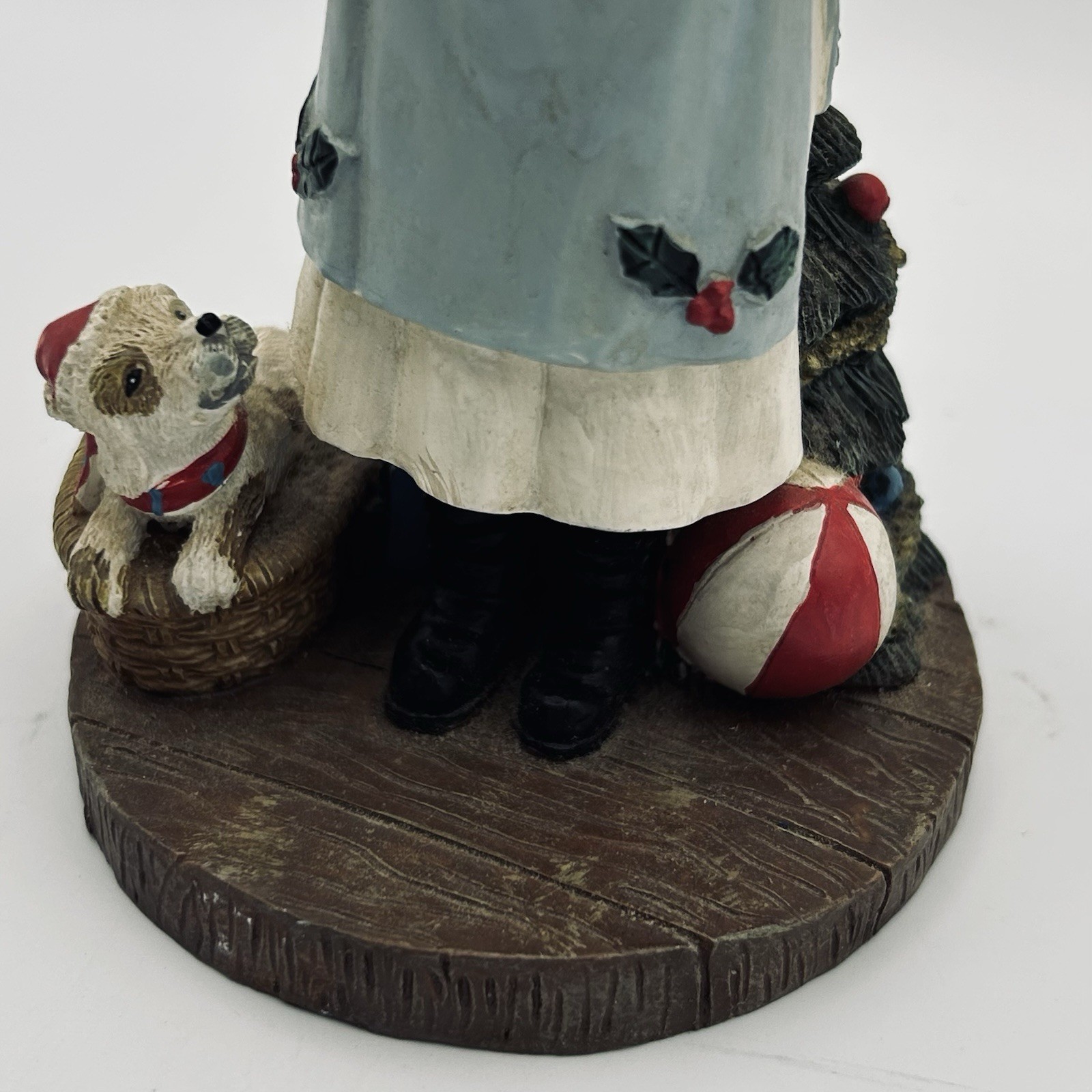 Vtg 1993 Nurse Figurine Stone Resin 6in Puppy Christmas Tree Signed NA Americana