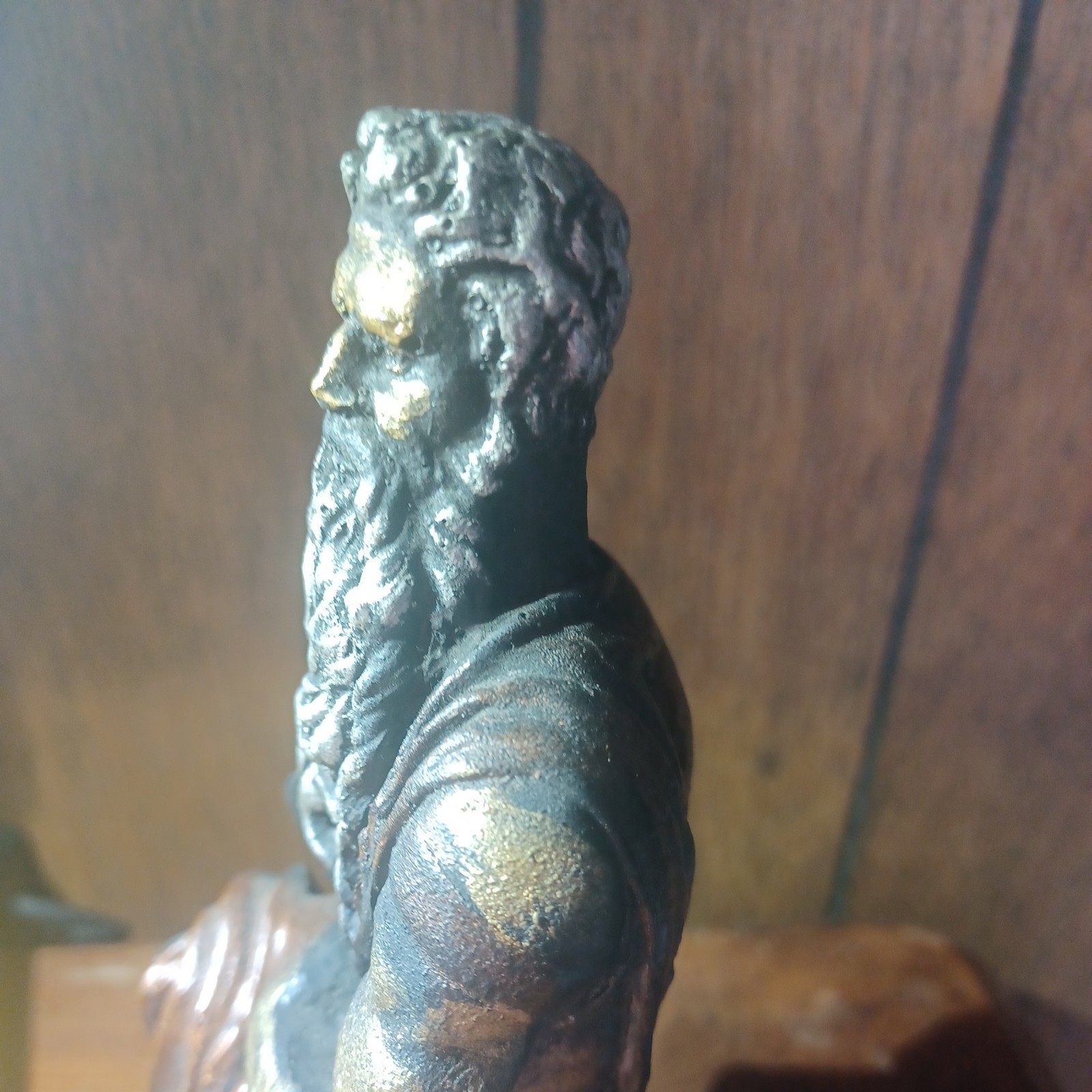 Vintage 7.5 Inch Michelangelo MOSES Sculpture Handcrafted From Coal
