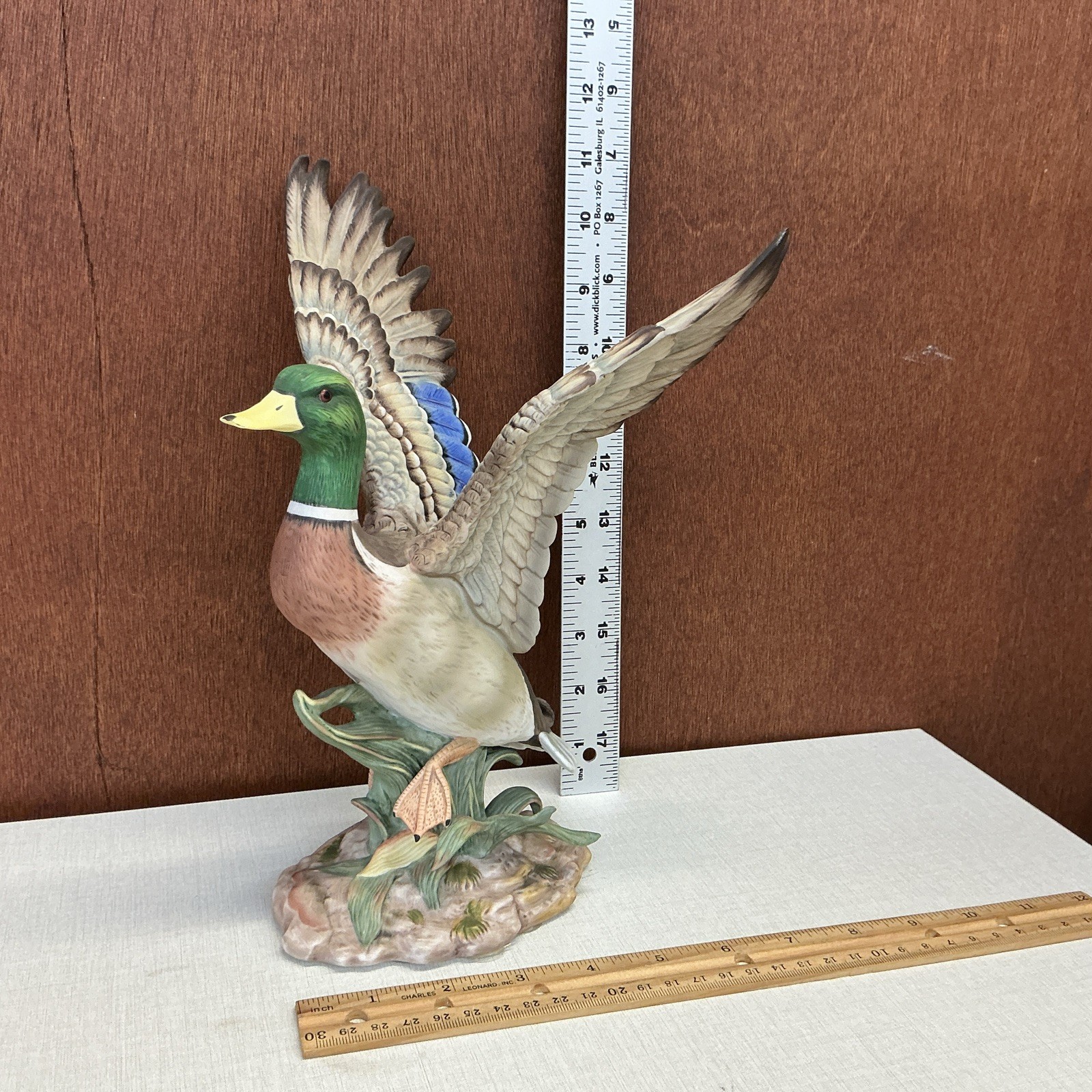 HOMCO Masterpiece Porcelain Mallard Duck Figurine 1984 Flying Duck