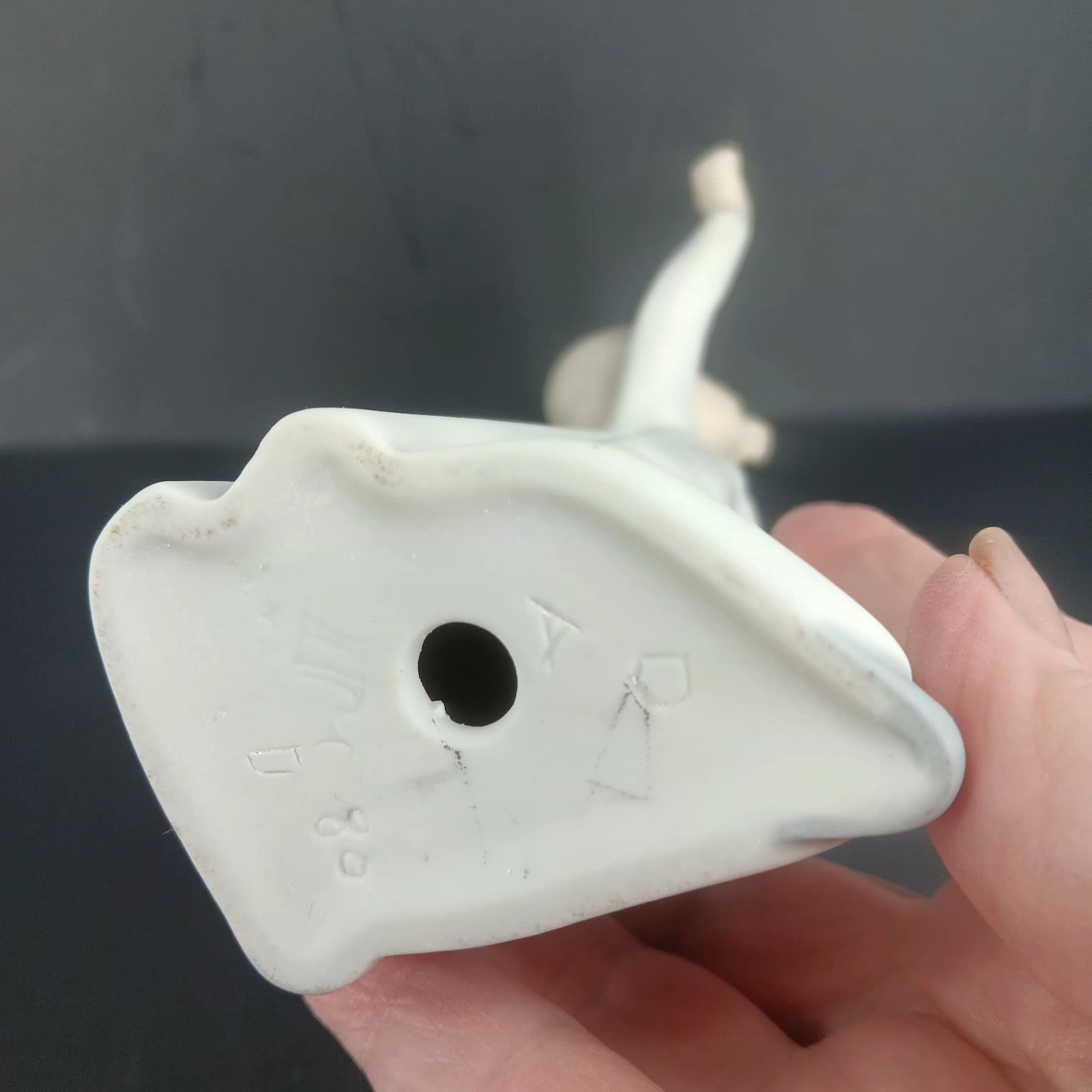 Lliadro ? Yawning Boy Porcelain Ceramic Figurine Matte Glaze Unique