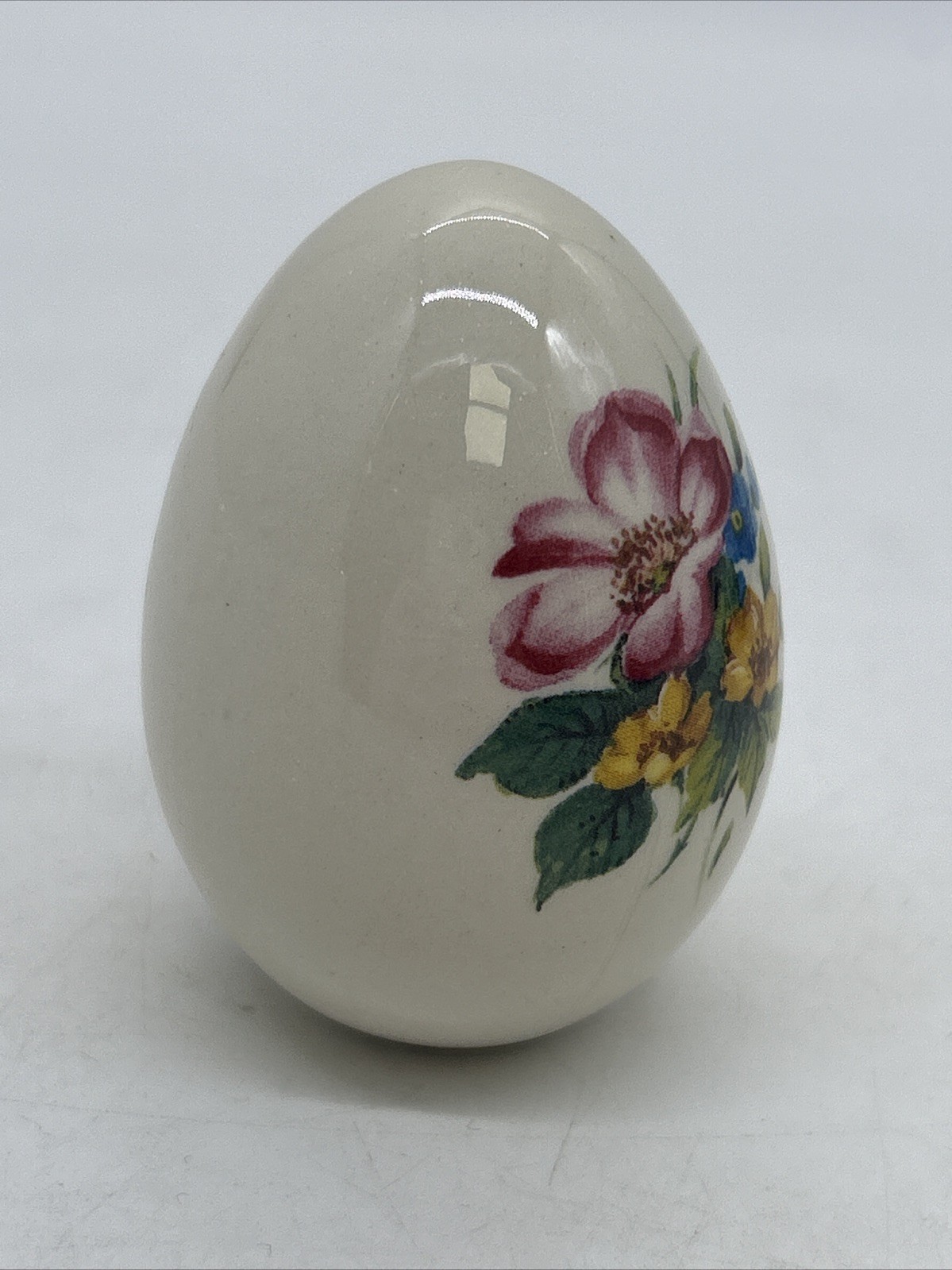 Lot Of 5 Vintage Egg Lady Floral Porcelain & Ceramic Handmade Purple/Green Eggs