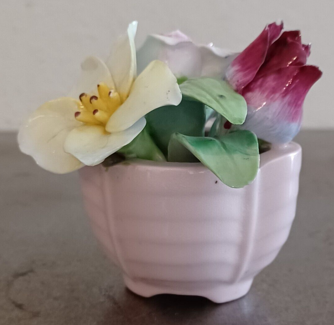 Staffordshire Bone China Flowers Made In England 3.2″ Tall