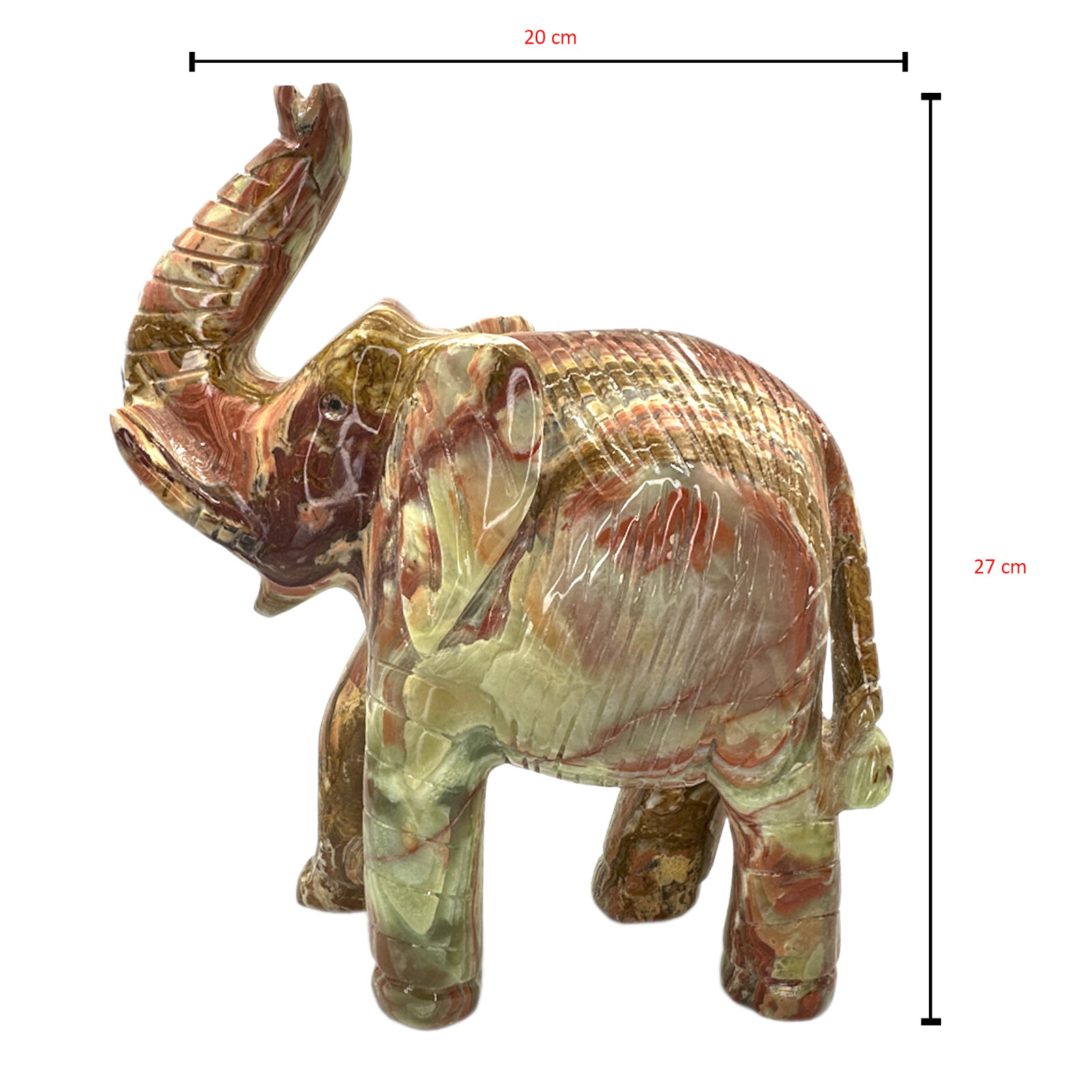 Vintage Onyx Marble Handmade Elephant Statue Figurine Decor piece Home & Office