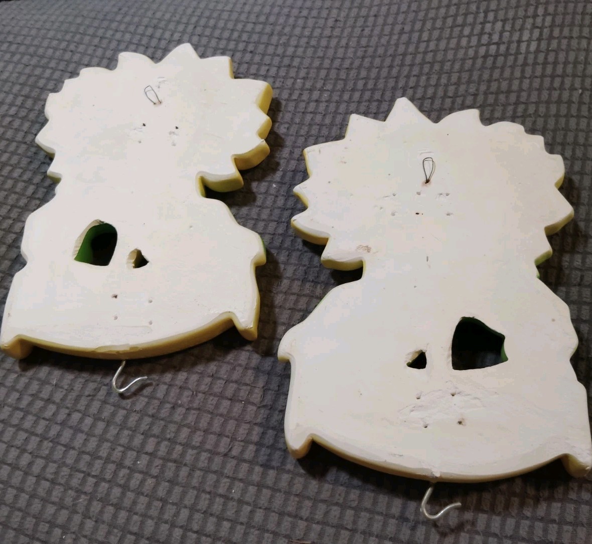 Vintage 1973 Miller Studio Chalkware Anthropomorphic Smiling Sunflower Plaques