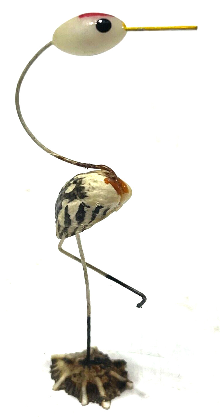 2x Crane Bird Made From Shells Measures Approx. 3.5″ Tall