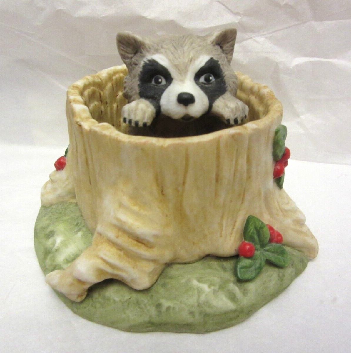 VTG Franklin Mint 1984 Woodland Surprises Raccoon HandPainted Jacqueline B Smith