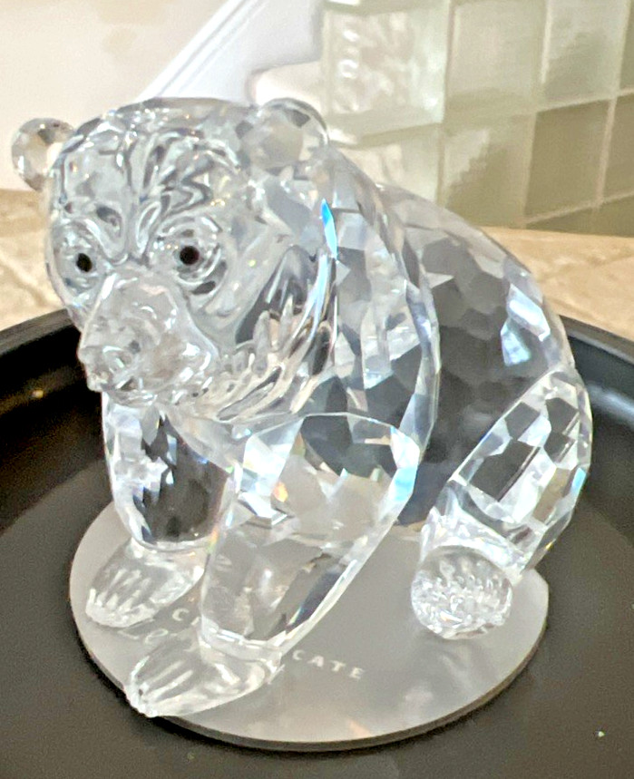 Swarovski Crystal Figurine Adult Grizzly Bear Rare Encounter Orig Box COA 243880