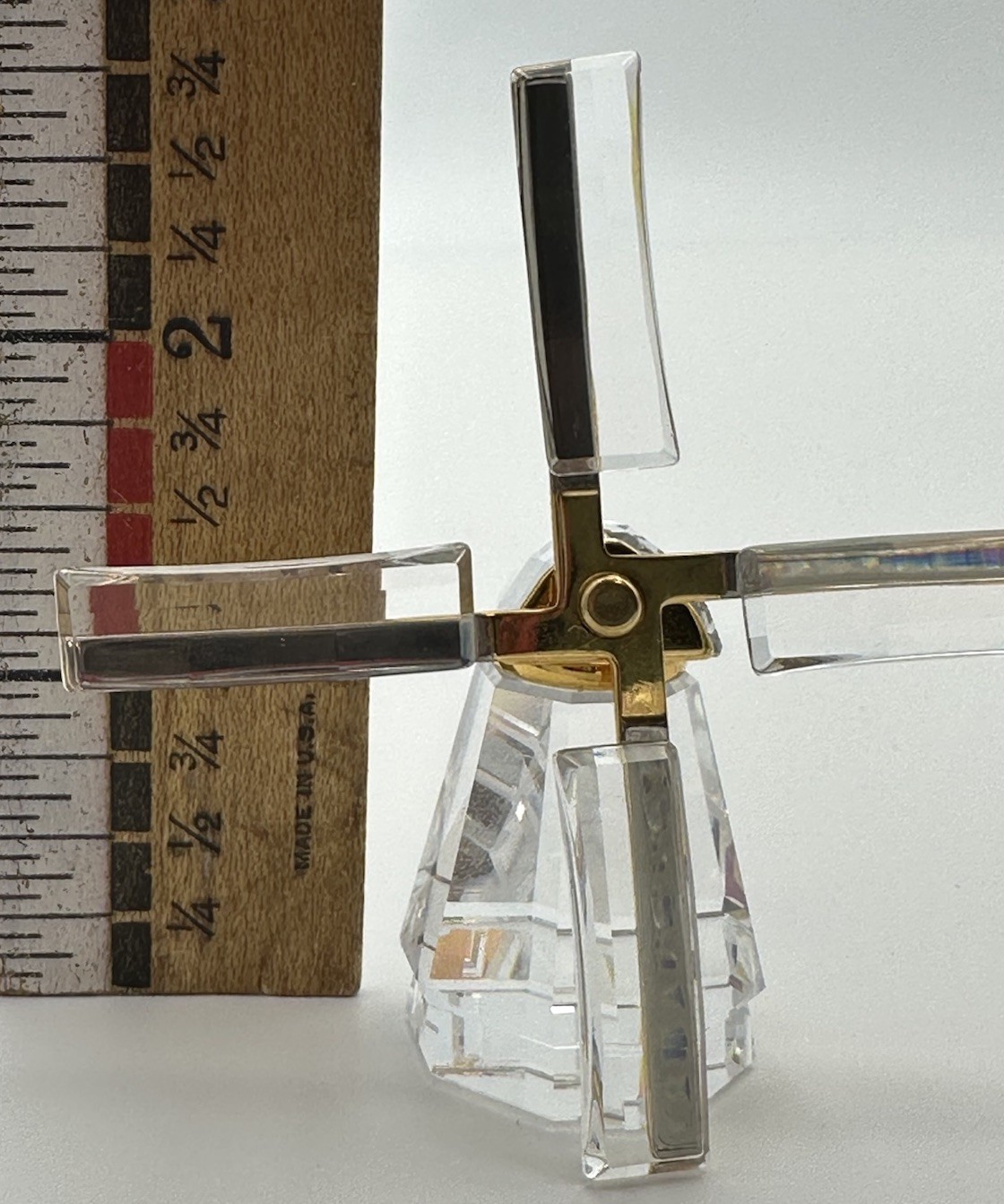 Swarovski Crystal Memories Journeys Windmill Gold Tone Retired Swan Logo