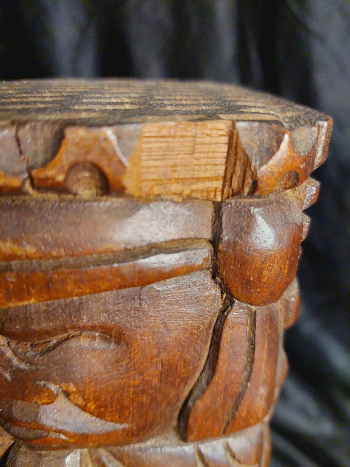 Vintage Hand Carved Wood Mayan Tiki Totem 15.5″ Made In Honduras