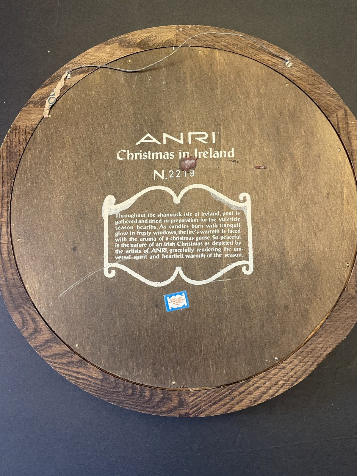 Vintage ANRI of Italy – 5 Carved Wooden Painted Christmas Commemorative Plates