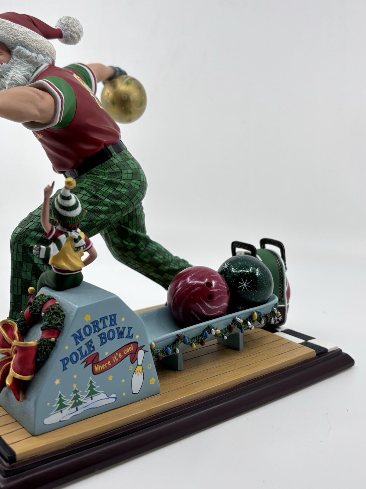 RARE Danbury Mint Bowling Santa Christmas Figurine
