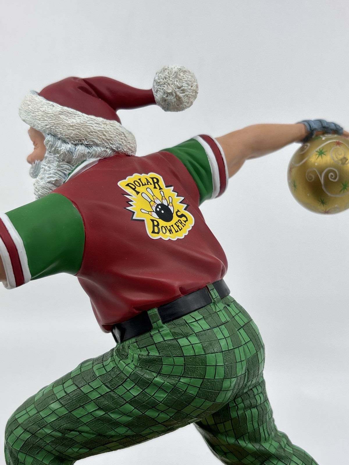 RARE Danbury Mint Bowling Santa Christmas Figurine