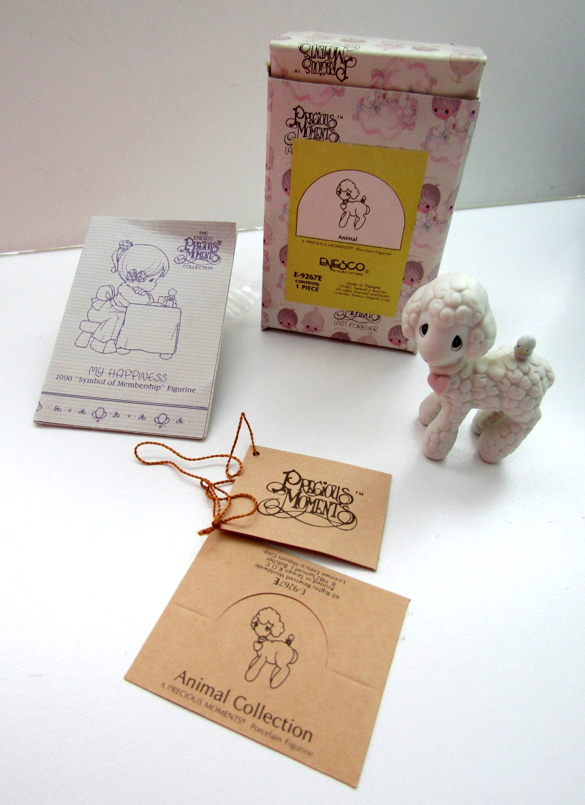 1982 Enesco Precious Moments Lamb Figurine Jonathan & David E-9267E Porcelain