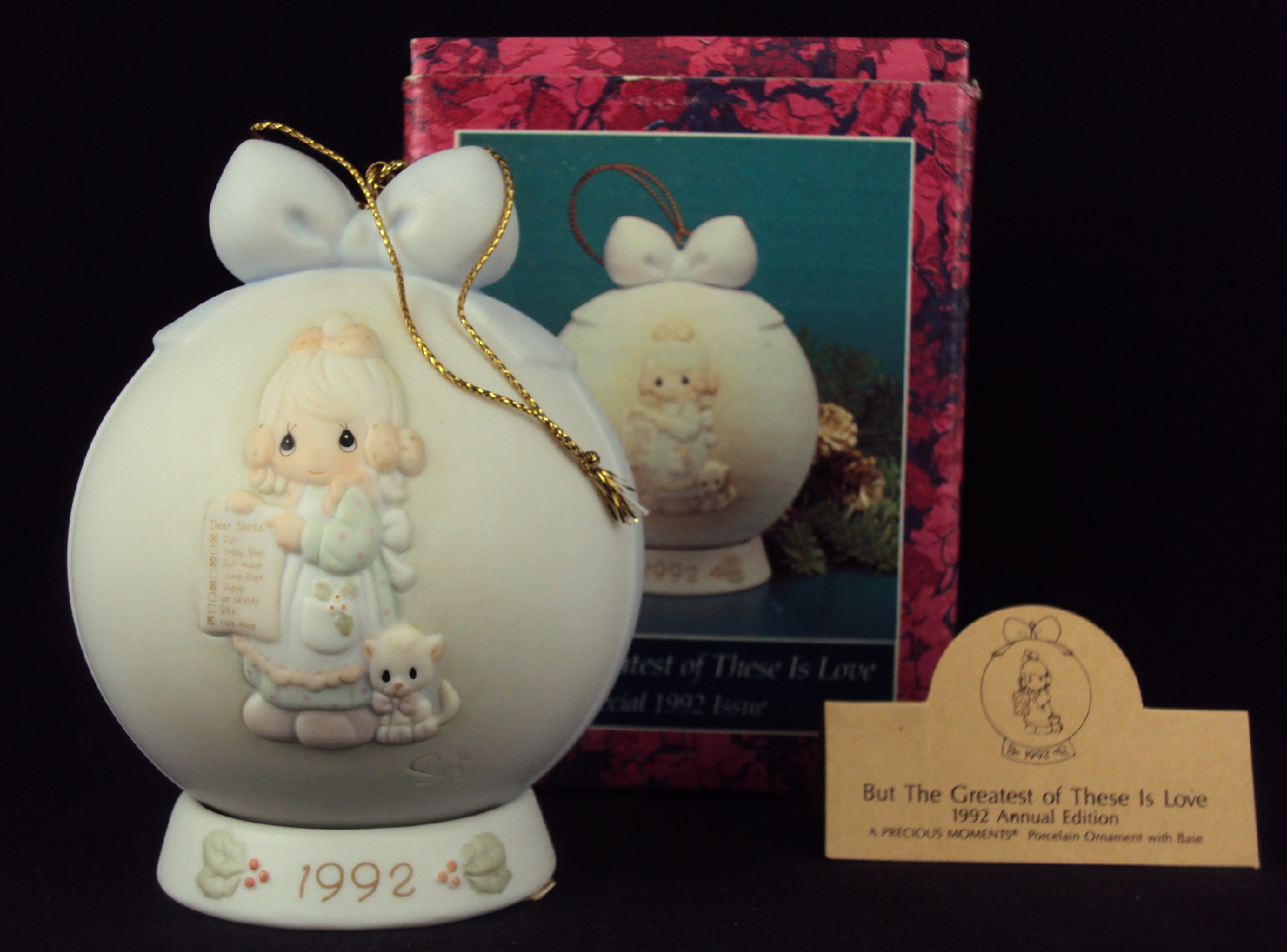 Precious Moments ORNAMENT, #527734, But The Greatest Of These Is Love, G-Clef