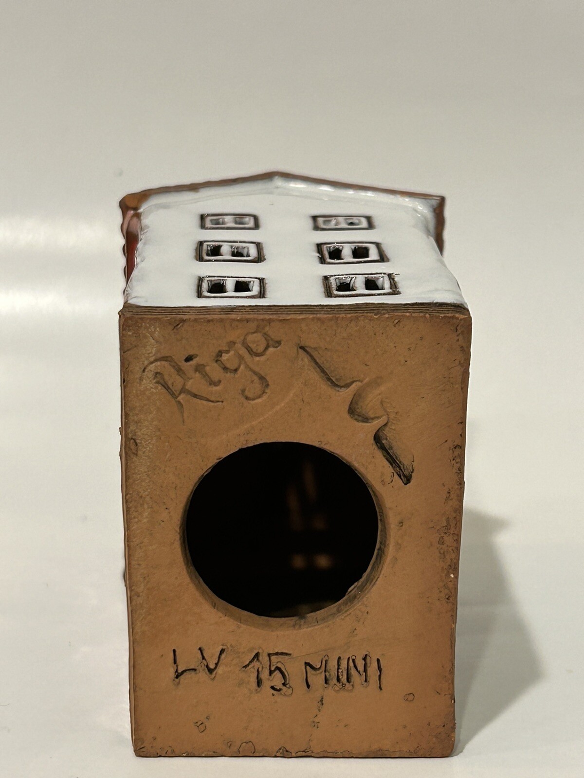 Riga Mini Miniatures Incense Pottery Ceramic House LV 15 Pink Red Latvia