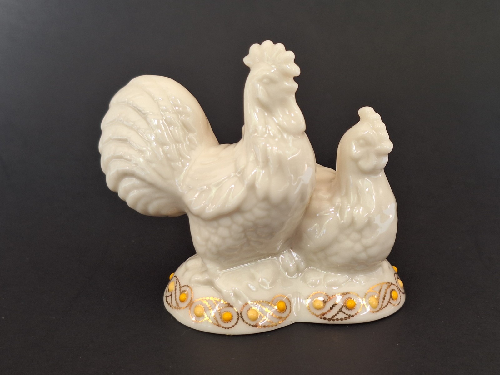 Lenox China Jewels-Rooster and Hen Figurine-No Box