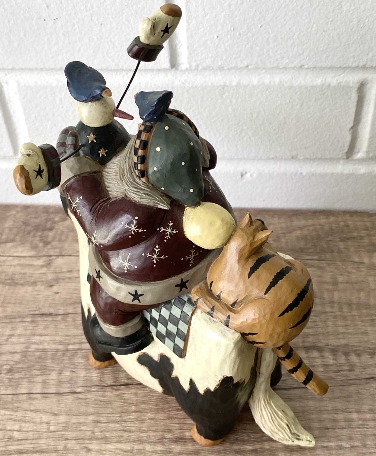 Williraye Studio Santa with Snowman & Cat Riding Cow Christmas WW2368 Figurine