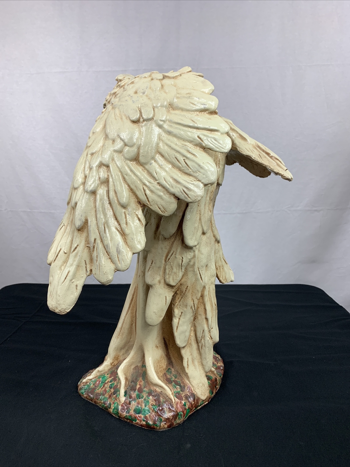 Ceramic Parrot Large Bird 19″ Tall Heavy Vintage Italian Style Flaws See Picture