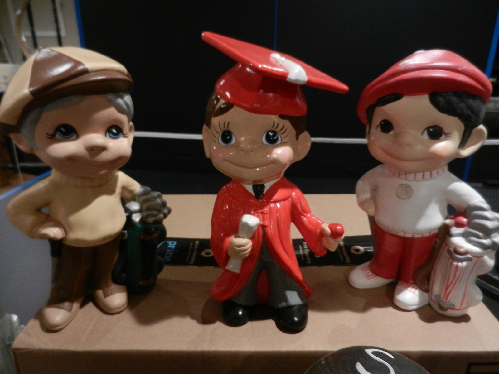 Ceramic Smiley Vtg Collection 12 pc. Lot Clown Golfer Football Basketball etc.