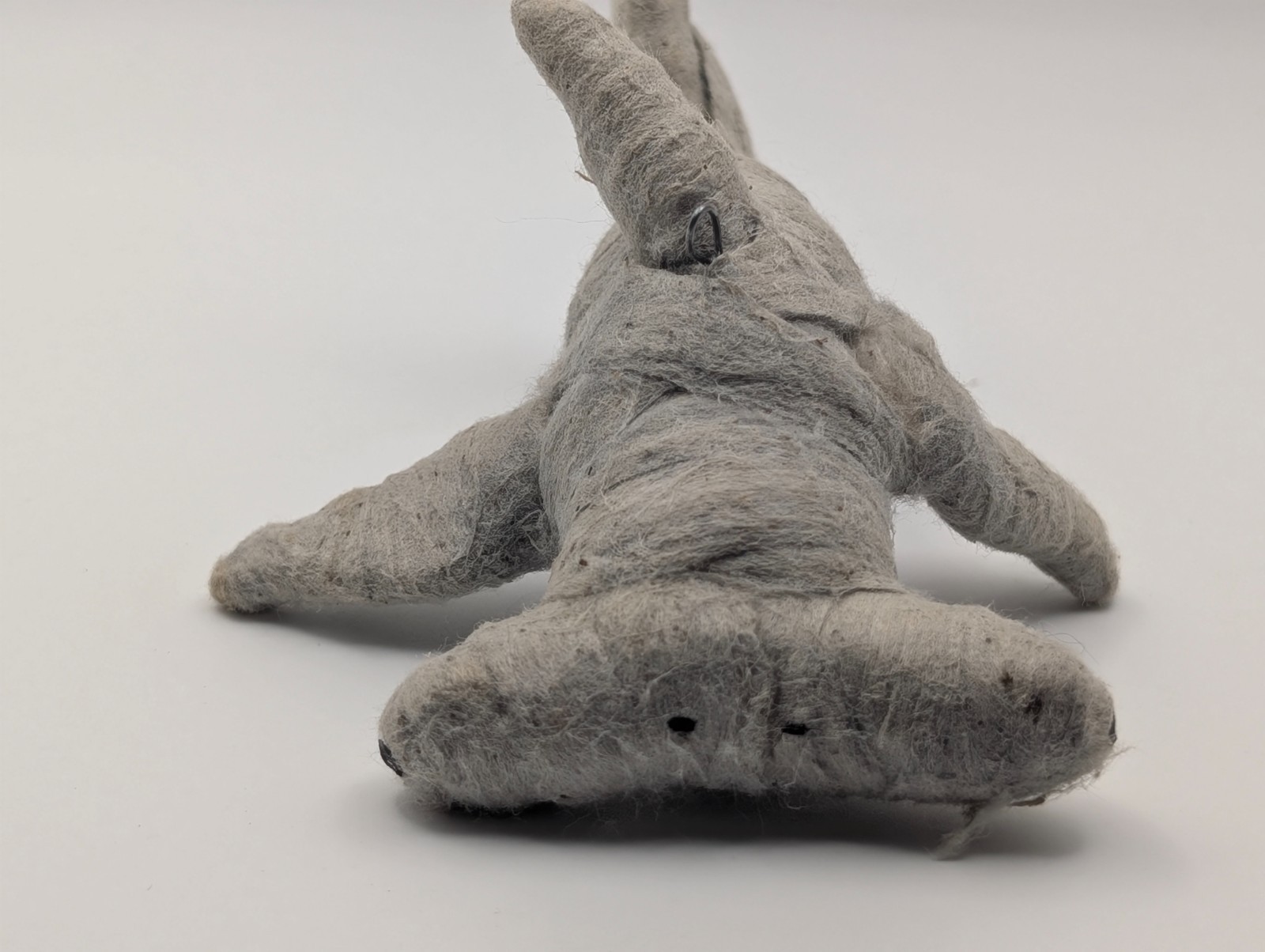 VTG by Crystal Spun Cotton Hammerhead Shark Figurine Folk Art Handcrafted 5.5 in