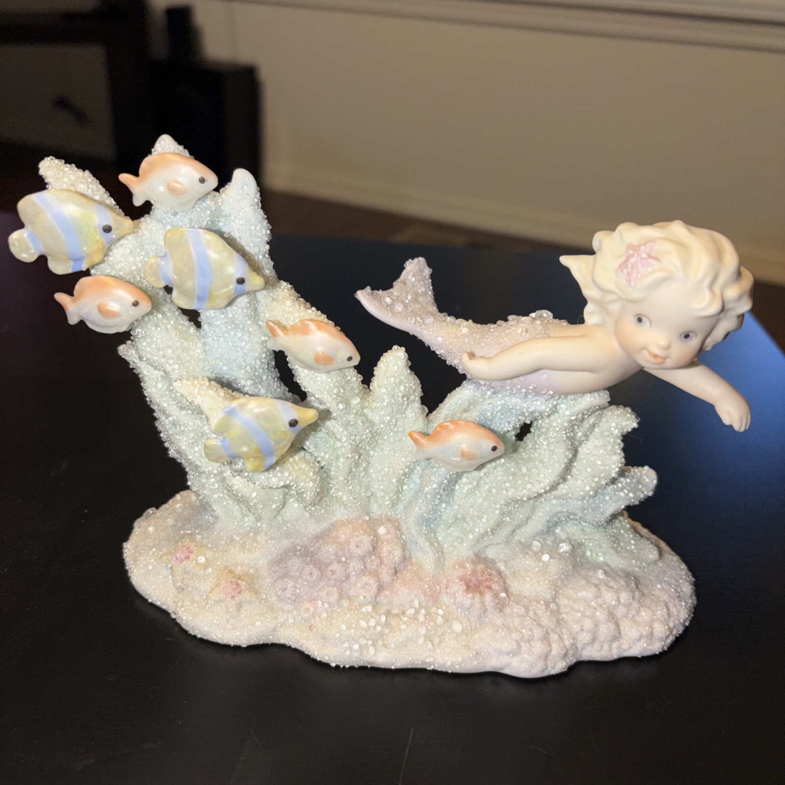 “Elecia” Coral Kingdom Mermaid Figurine By Enesco 1994 #137286 Shimmering Stone