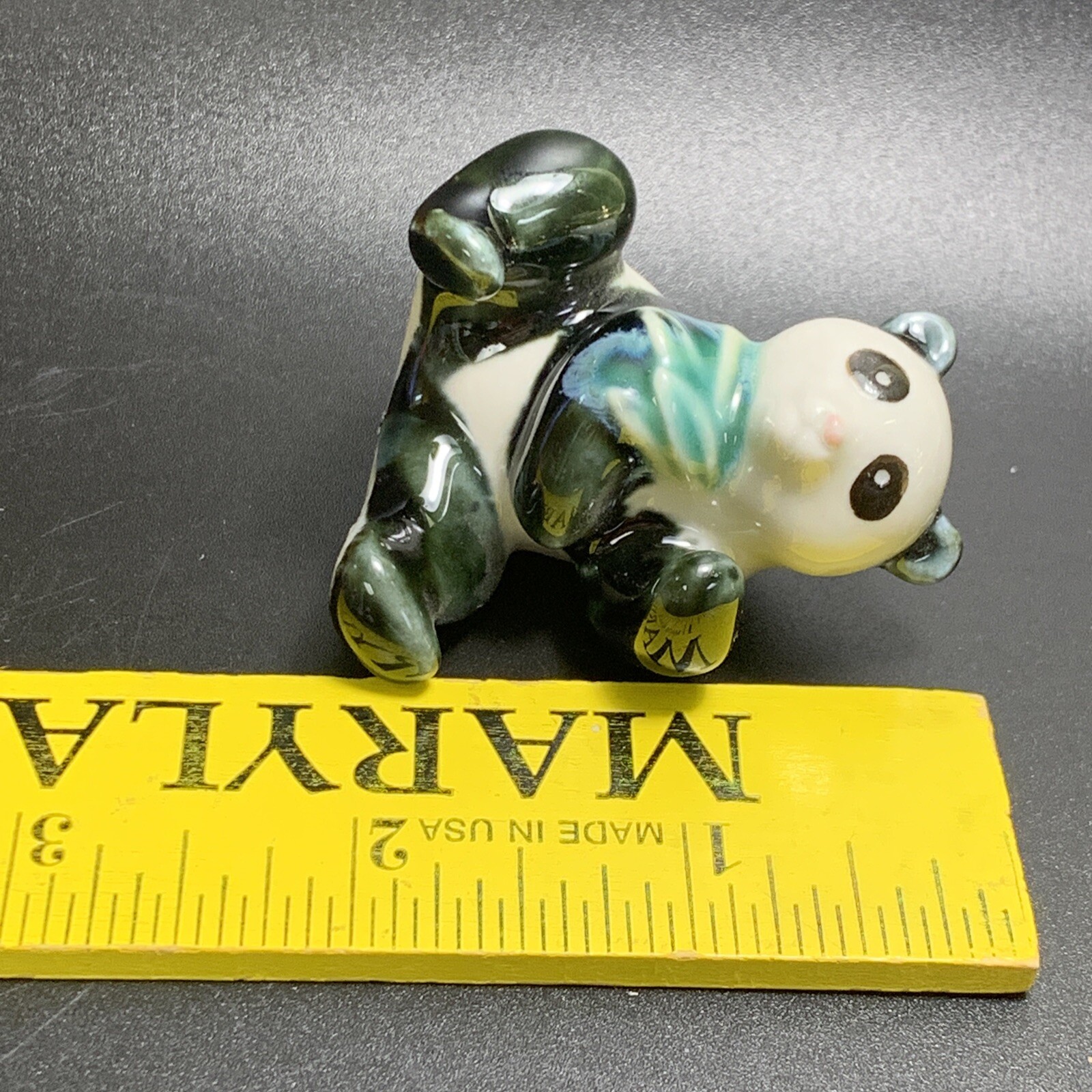 Vintage set of 3 PANDA BEARS ceramic figurines Marked China Numbers Wildlife