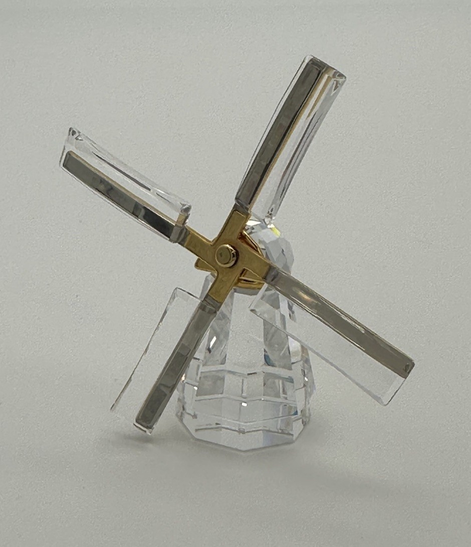 Swarovski Crystal Memories Journeys Windmill Gold Tone Retired Swan Logo