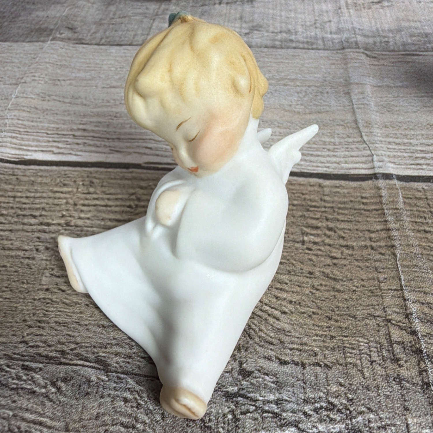 Vintage 1980s Editions In Porcelain Angel Cherub Boy Girl Pair Set Of 2 Made USA