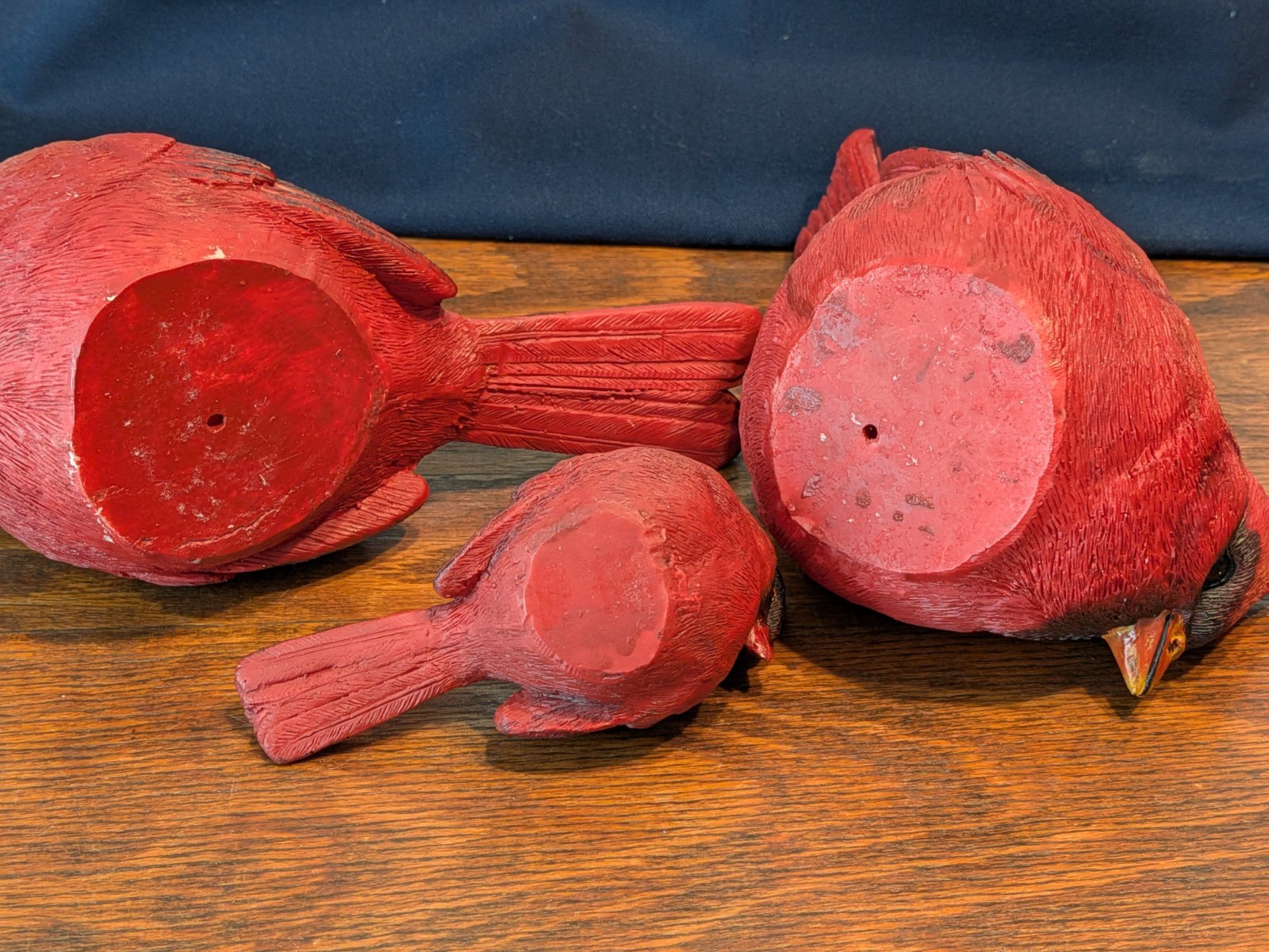 Resin Family of Cardinals- Set Of 3- 2 Large- 1 Small