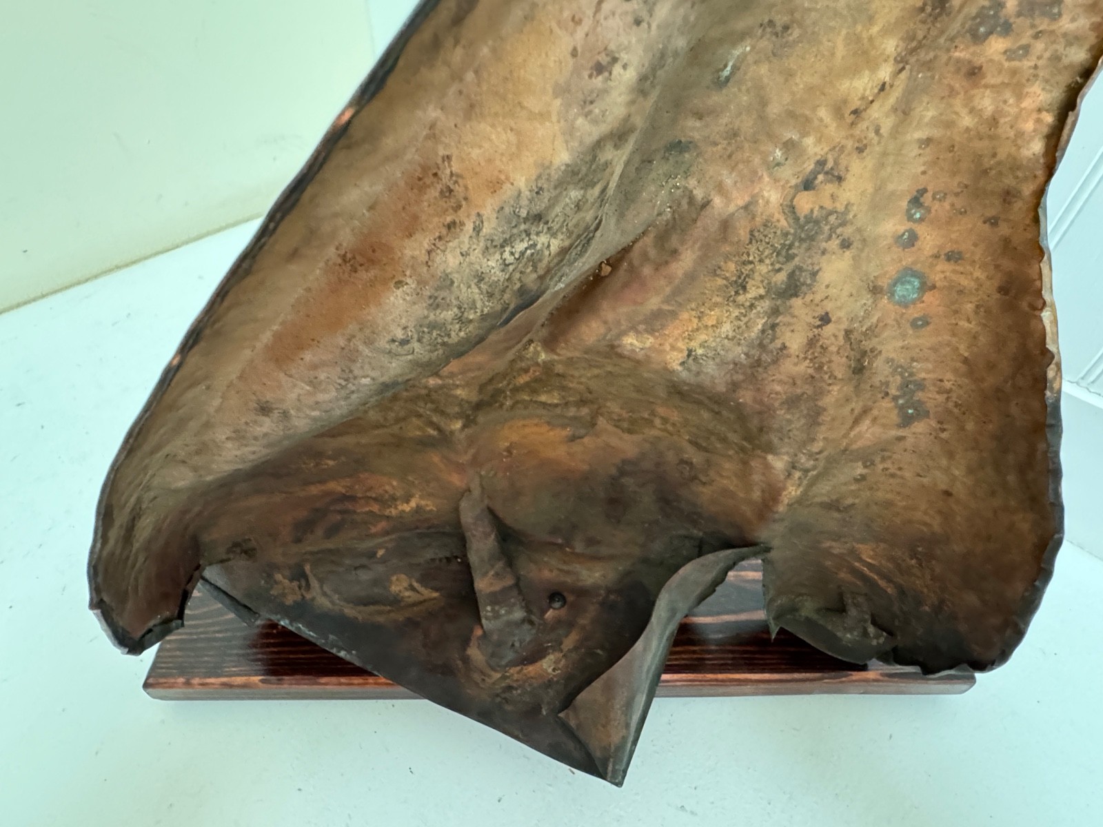 Mid Century Modern Hammered COPPER SCULPTURE with stand/ SPECIAL $