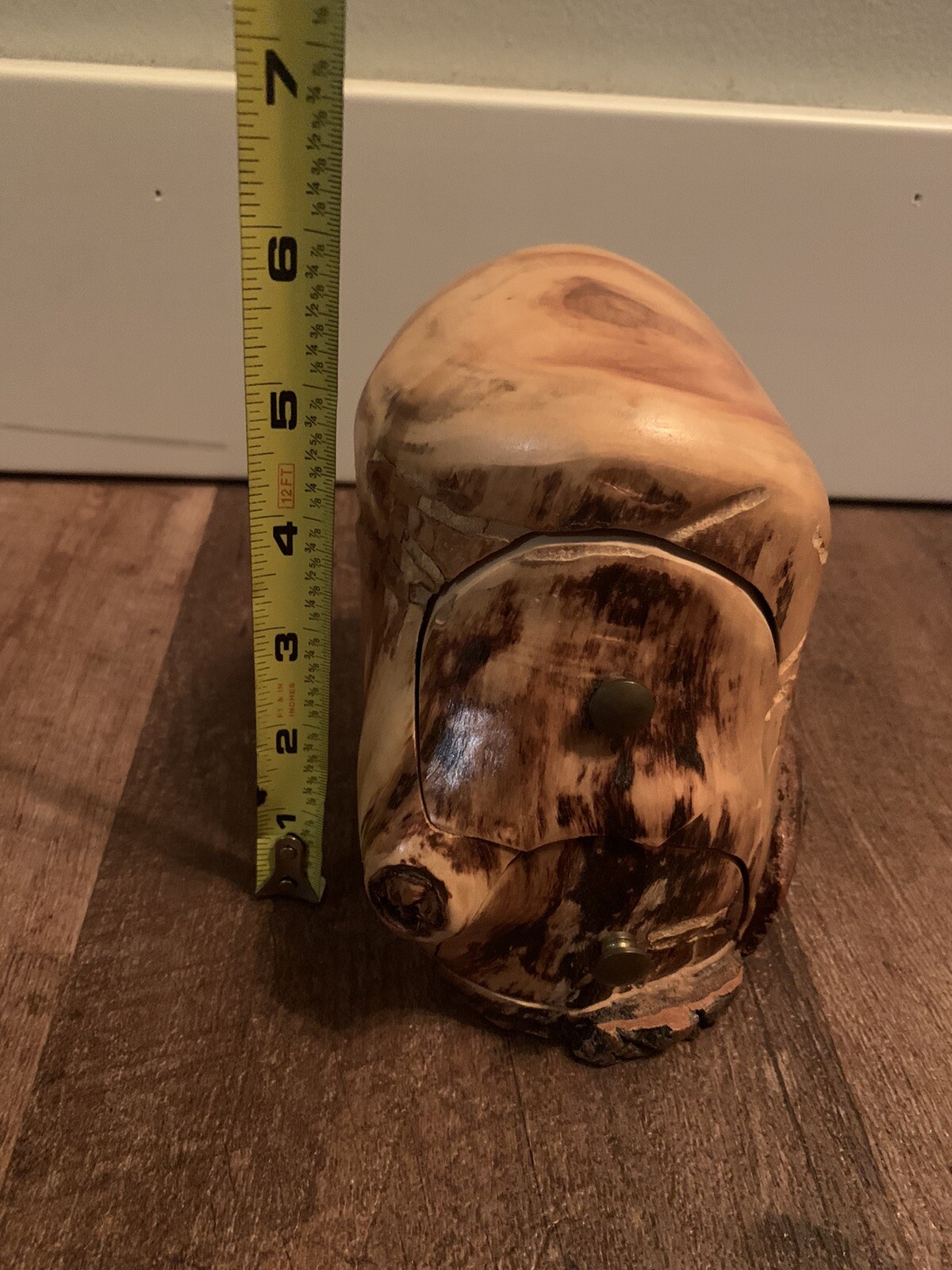 Strange, Unique Carved Wood Tchotchke With Two Small Functional Drawers