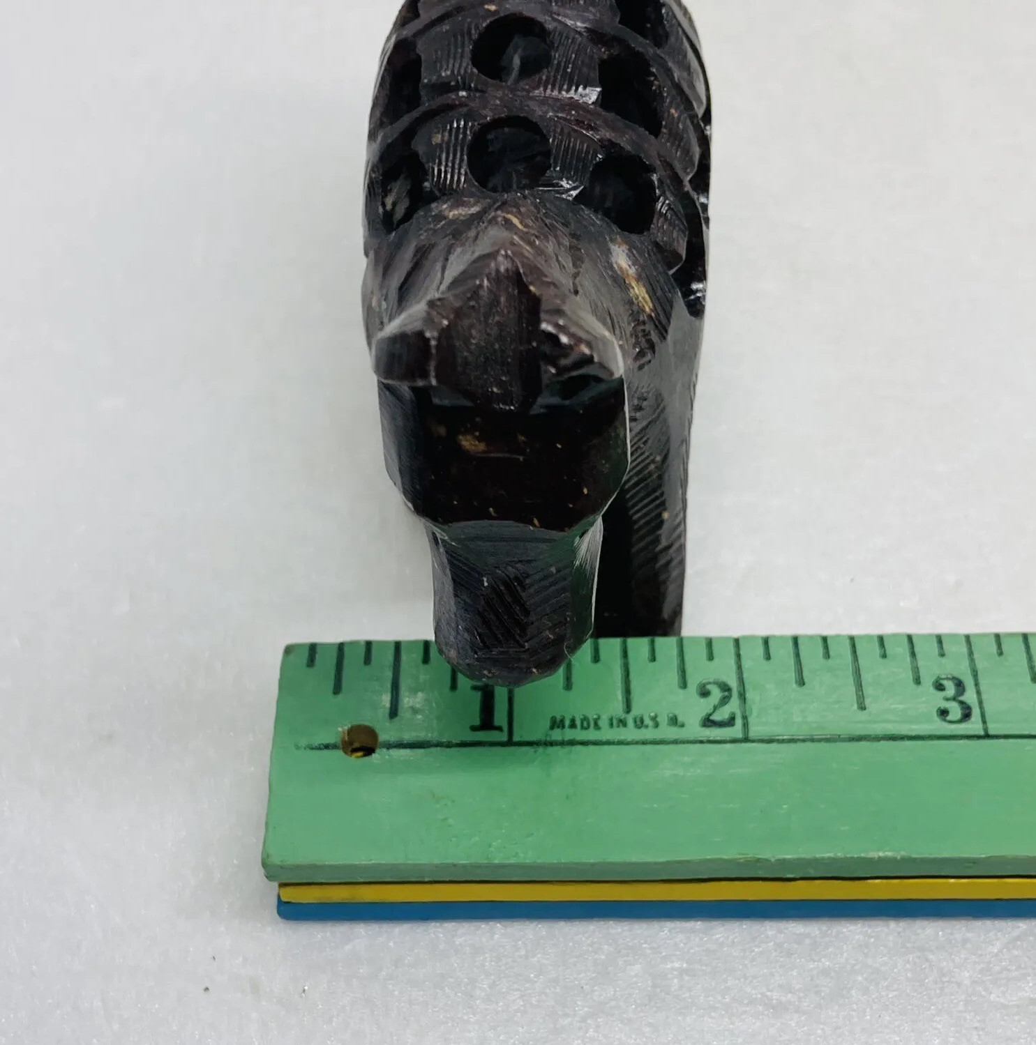 Vintage Stone Carved Horse Figurine Hollow Baby Horse Inside Body Art Decor 6