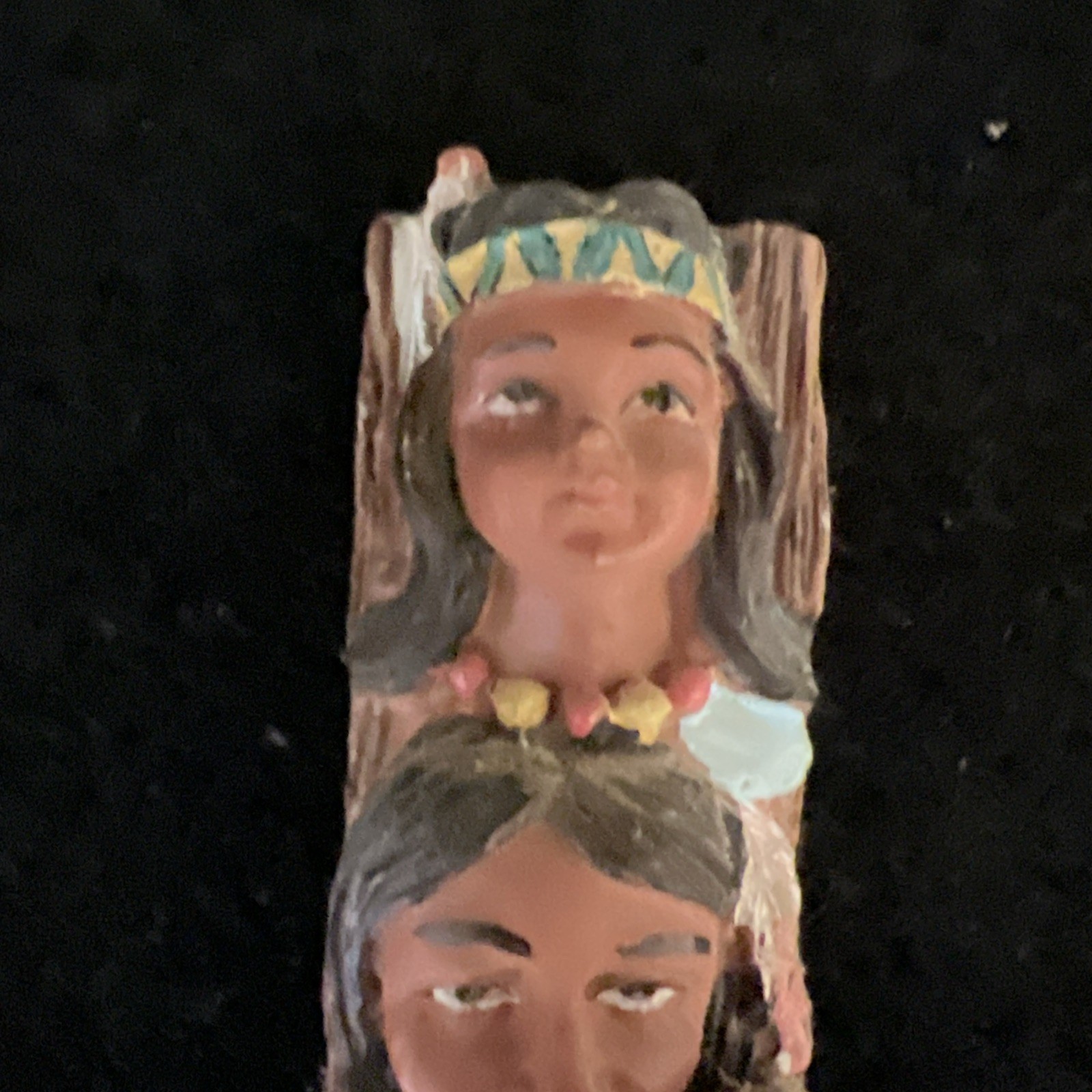 Vintage Handmade Plastic Resin Americana Family Tree Figurine Folk Art Object