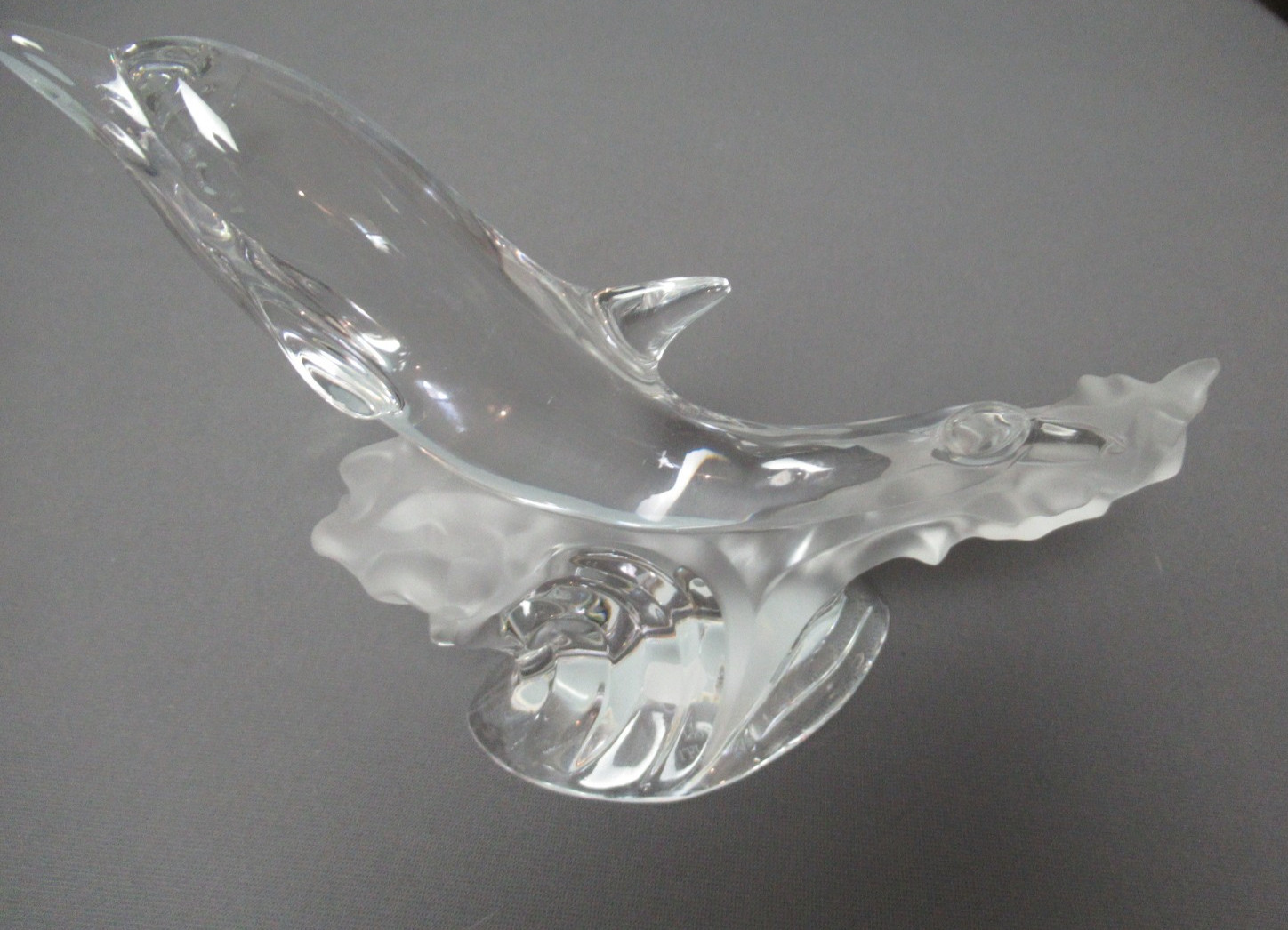 Lenox Fine Crystal Dolphin Figurine – Clear & Frosted 1995 Marked Germany e6 sb